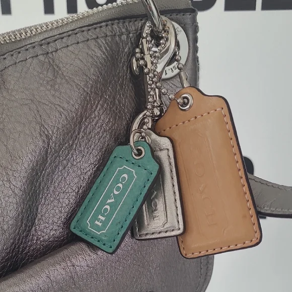 Coach Poppy Metallic Silver Two Way Carry - Picture 4 of 9